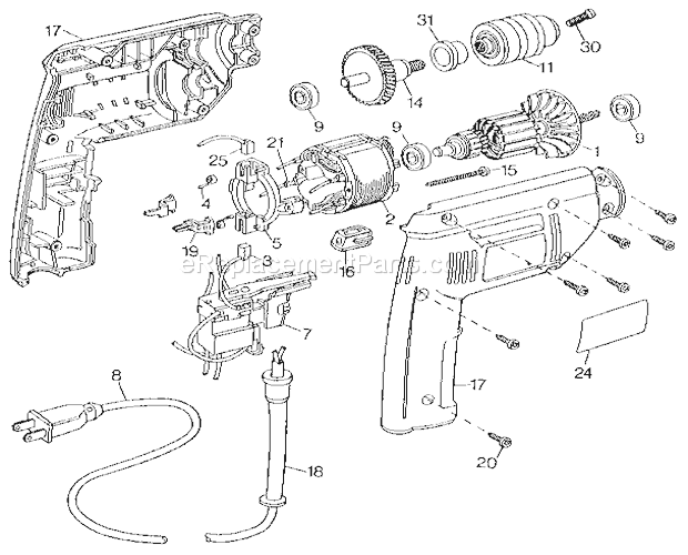 Page A Diagram and Parts List for 900271180  Craftsman Cordless Drill