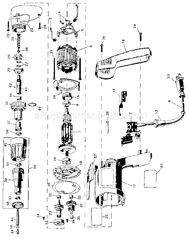 Page A Diagram and Parts List for 900271460  Craftsman Electric Drill