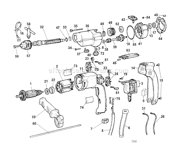 Page A Diagram and Parts List for 900272050  Craftsman Cordless Drill