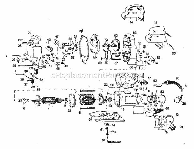Unit Parts Diagram and Parts List for 900272410  Craftsman Jig Saw