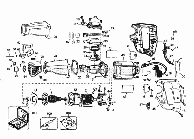 Housing Assy Diagram and Parts List for 900273914  Craftsman Reciprocating Saw