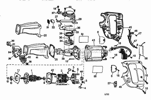 Reciprocating Saw Diagram and Parts List for 900275030  Craftsman Reciprocating Saw