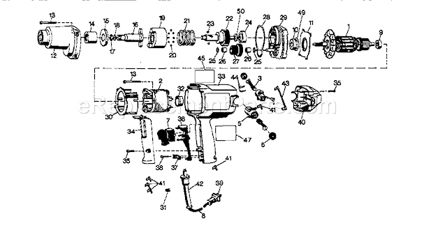 Unit Parts Diagram and Parts List for 900275131  Craftsman Impact Driver