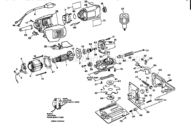 Unit Parts Diagram and Parts List for 900277300  Craftsman Planer Jointer