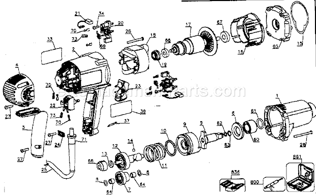 Wrench Assy Diagram and Parts List for 900289970  Craftsman Impact Driver