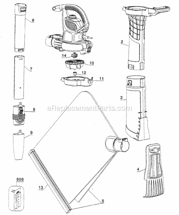 Page A Diagram and Parts List for 900748280  Craftsman Leaf Blower / Vacuum