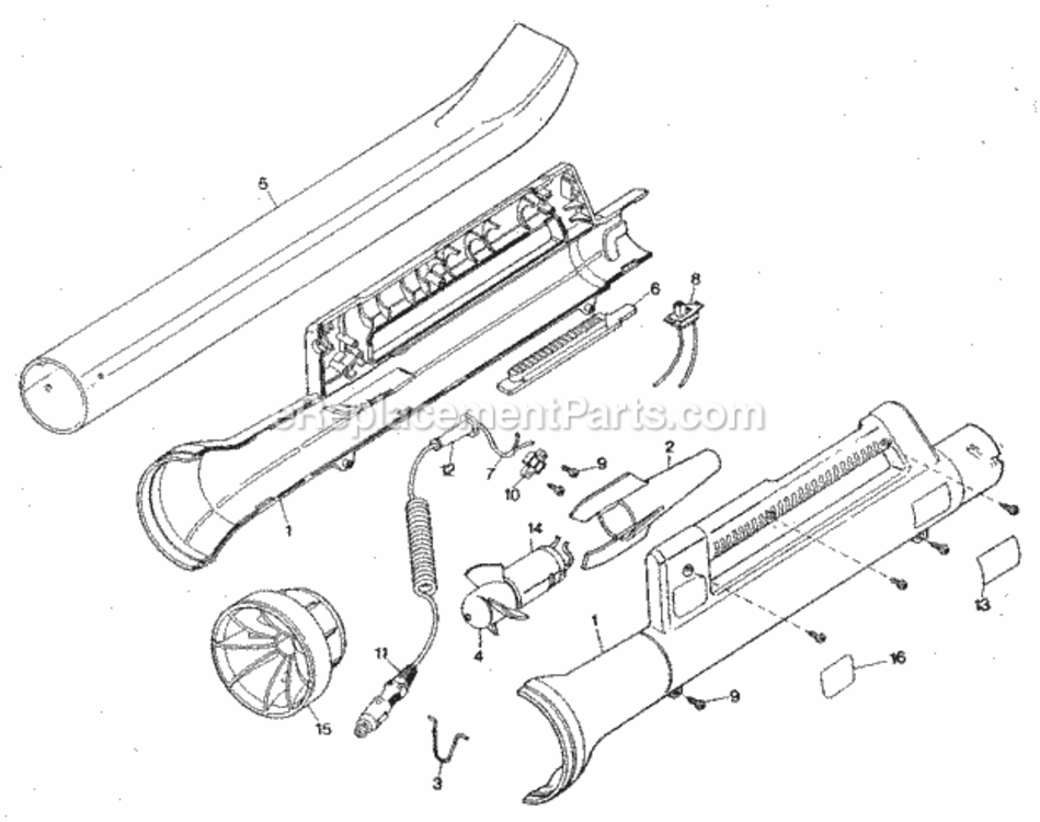 Page A Diagram and Parts List for 900798780  Craftsman Leaf Blower / Vacuum