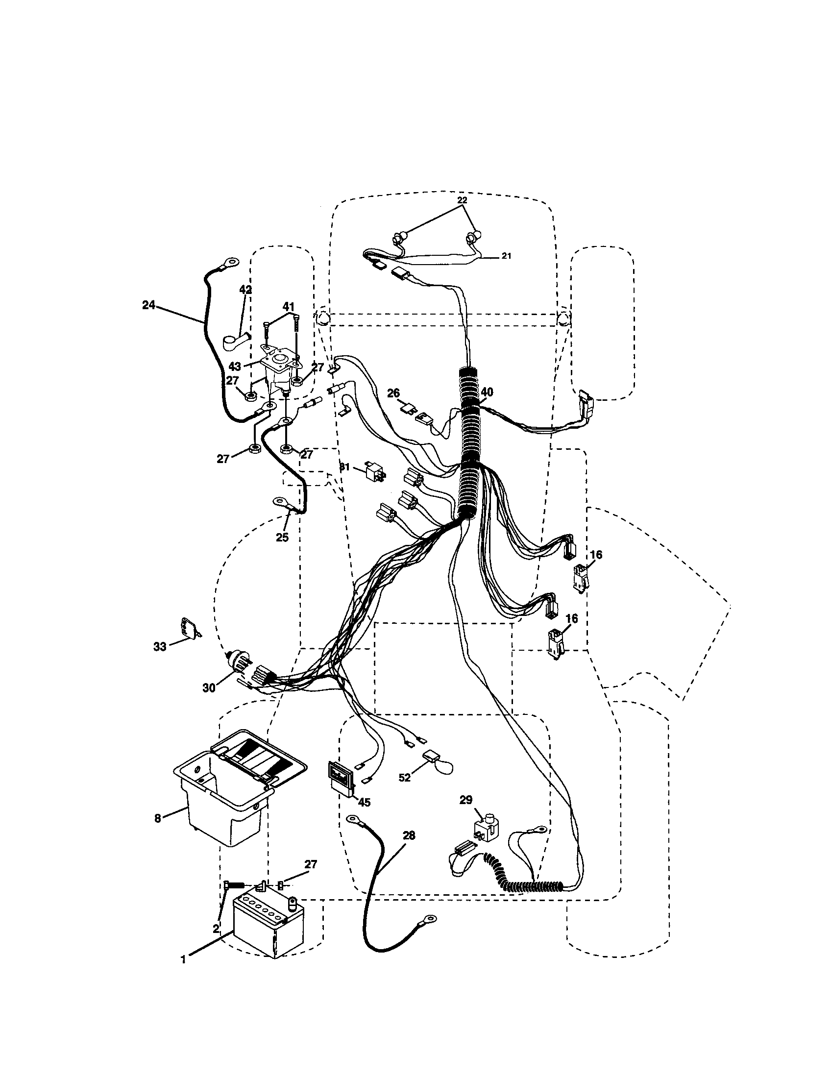 Electrical Diagram and Parts List for 917272082  Craftsman Lawn Tractor
