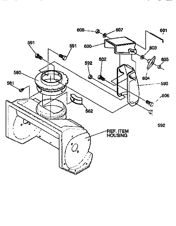 Discharge Chute Diagram and Parts List for 88414  Craftsman Snow Blower