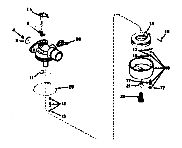 Carburetor Diagram and Parts List for 143227062  Craftsman Engine