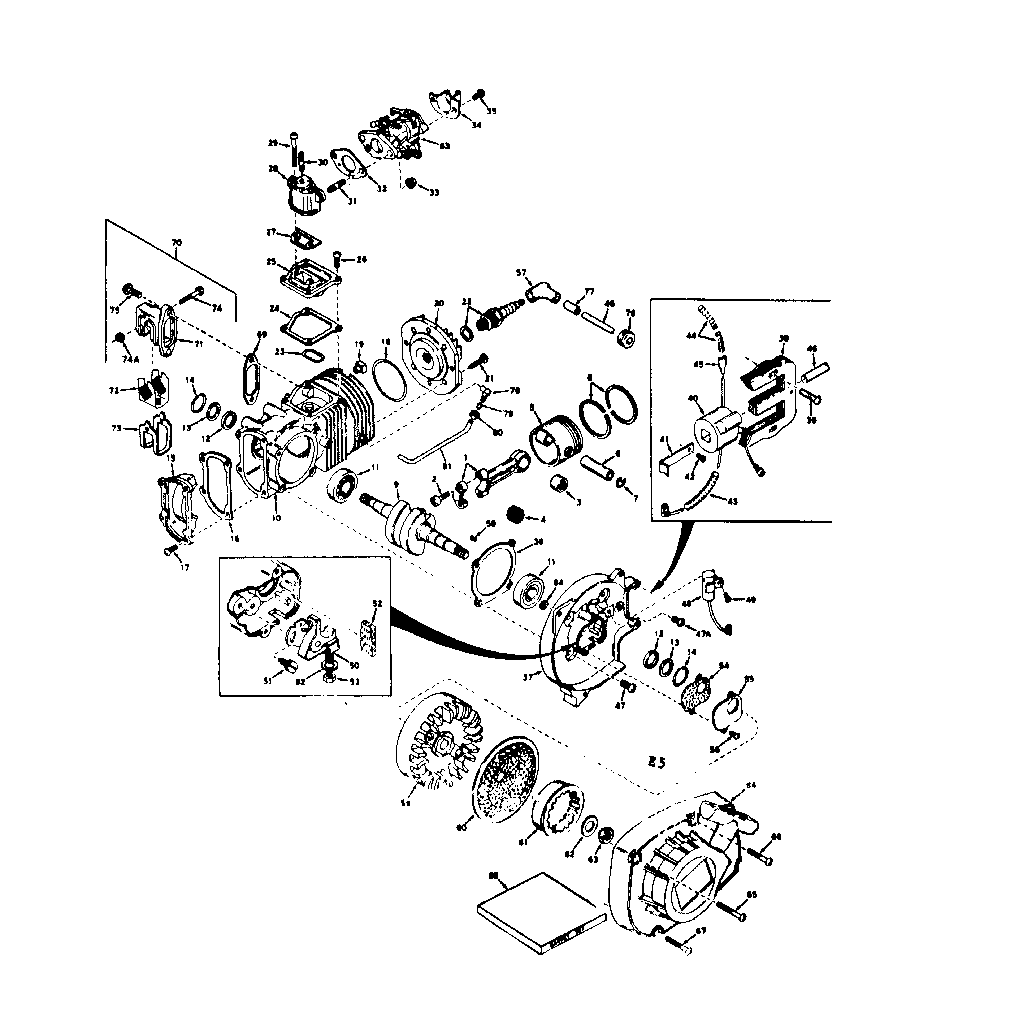 Type 1471 Model Ah-49 Diagram and Parts List for 91763202  Craftsman Chainsaw