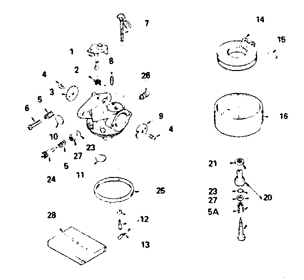Carburetor No. 632334 Diagram and Parts List for 143786032  Craftsman Engine