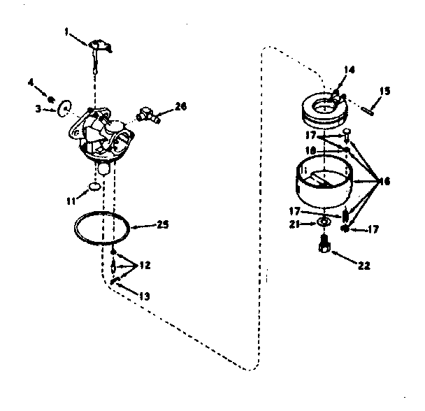 Carburetor Diagram and Parts List for 143207082  Craftsman Engine