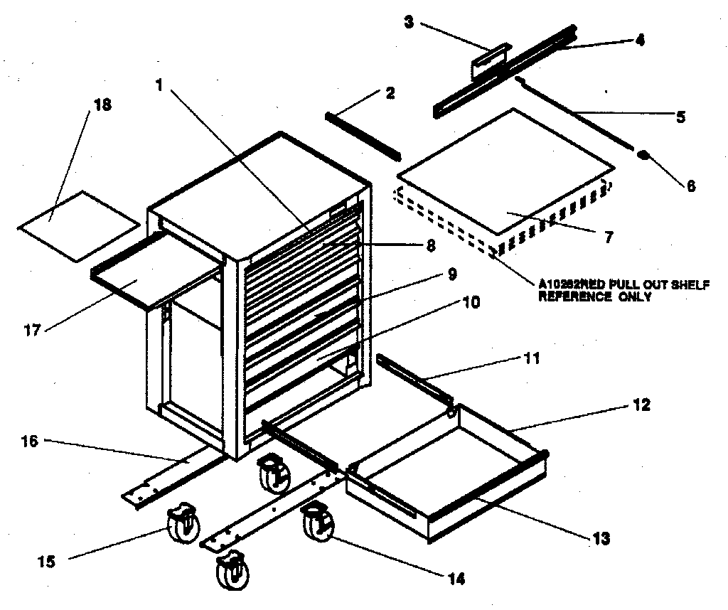 Unit Parts Diagram and Parts List for 706650280  Craftsman Tool Stand & Cart
