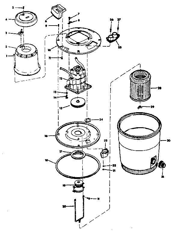 Unit Diagram and Parts List for 113179951  Craftsman Filters & Accessories