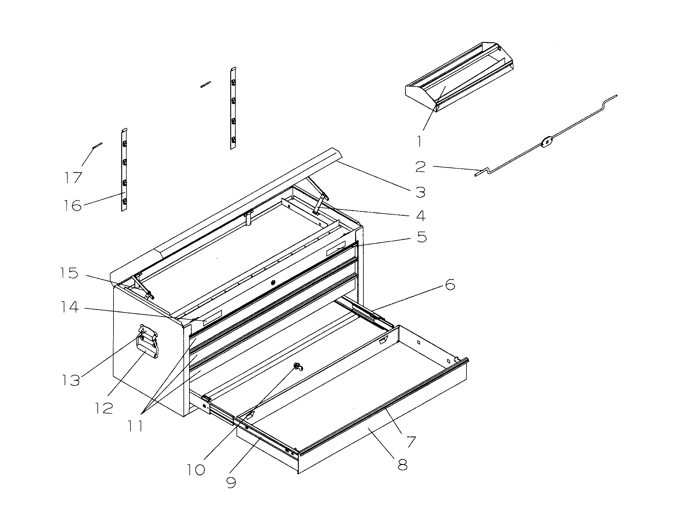 Tool Chest Diagram and Parts List for 706825120  Craftsman Tool Stand & Cart