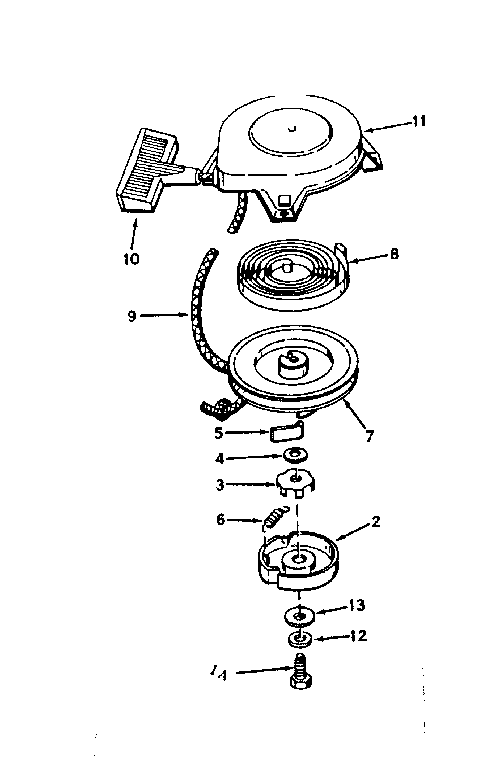 Rewind Starter No. 590374 Diagram and Parts List for 143544012  Craftsman Engine