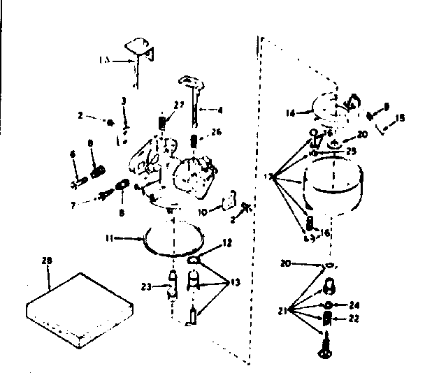 Carburetor Diagram and Parts List for 143226122  Craftsman Engine