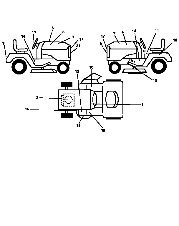 Decals Diagram and Parts List for 917252503  Craftsman Lawn Tractor