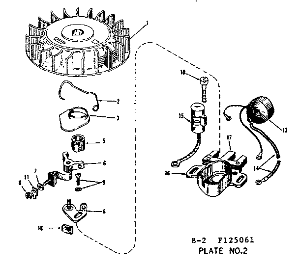 Magneto Diagram and Parts List for 143125061  Craftsman Engine