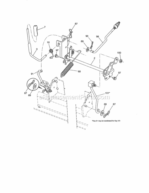 Page H Diagram and Parts List for 917203800  Craftsman Lawn Tractor