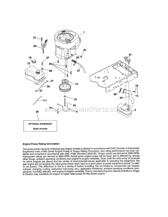 Page D Diagram and Parts List for 917203810  Craftsman Lawn Tractor