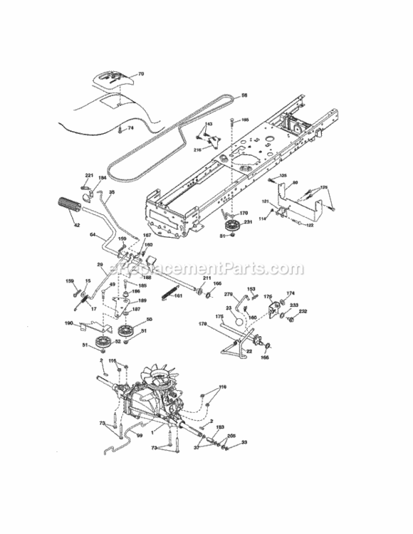 Page C Diagram and Parts List for 917203820  Craftsman Lawn Tractor