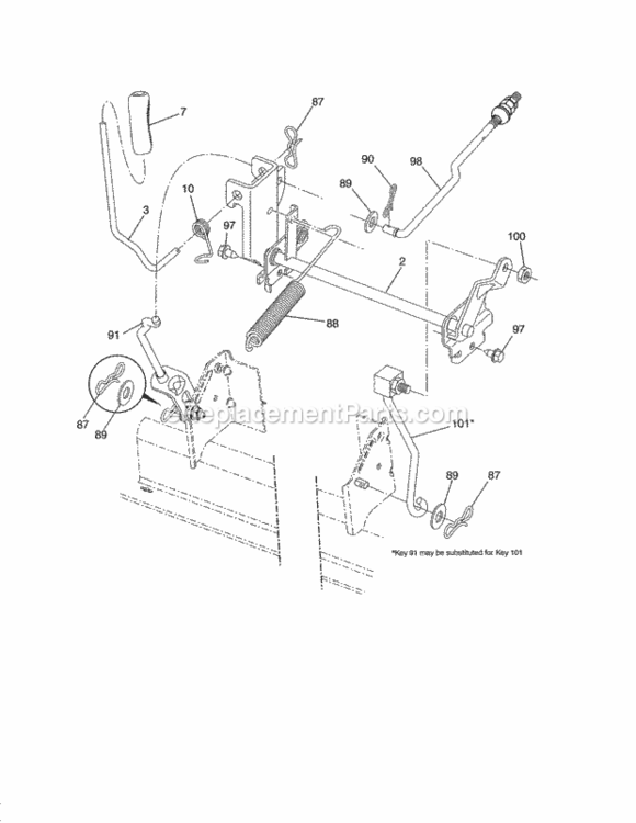 Page H Diagram and Parts List for 917203830  Craftsman Lawn Tractor