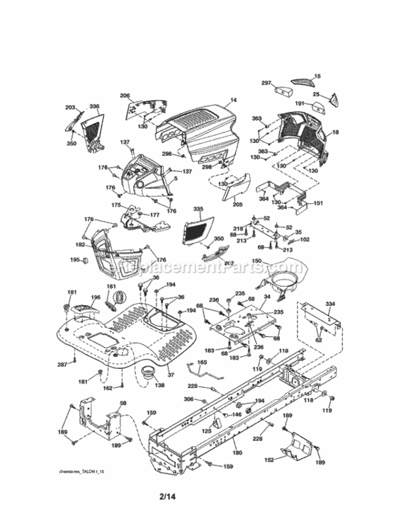 Page B Diagram and Parts List for 917203840  Craftsman Lawn Tractor