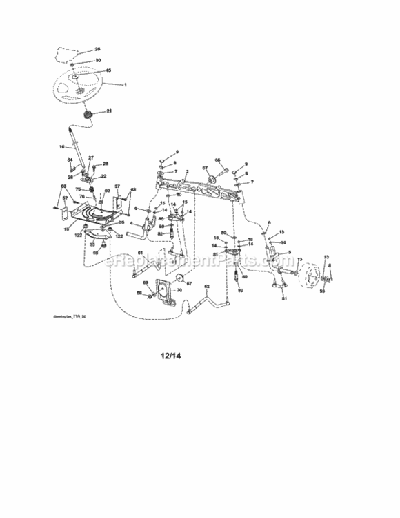Page E Diagram and Parts List for 917203840  Craftsman Lawn Tractor