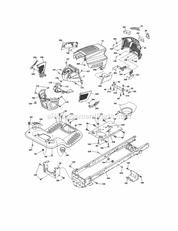 Page B Diagram and Parts List for 917203850  Craftsman Lawn Tractor