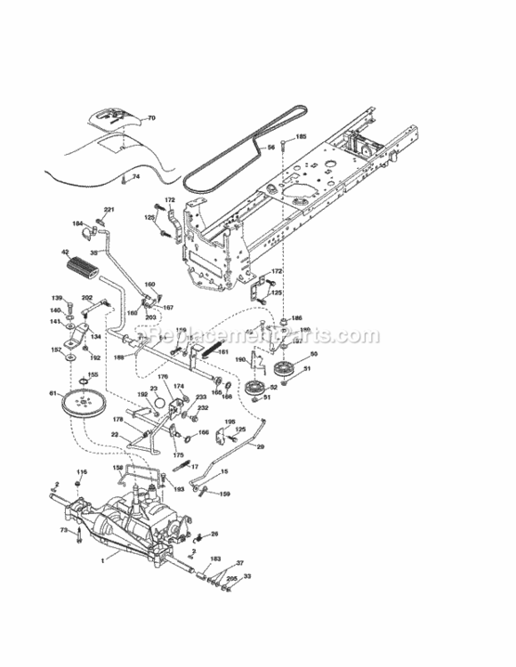 Page C Diagram and Parts List for 917203860  Craftsman Lawn Tractor