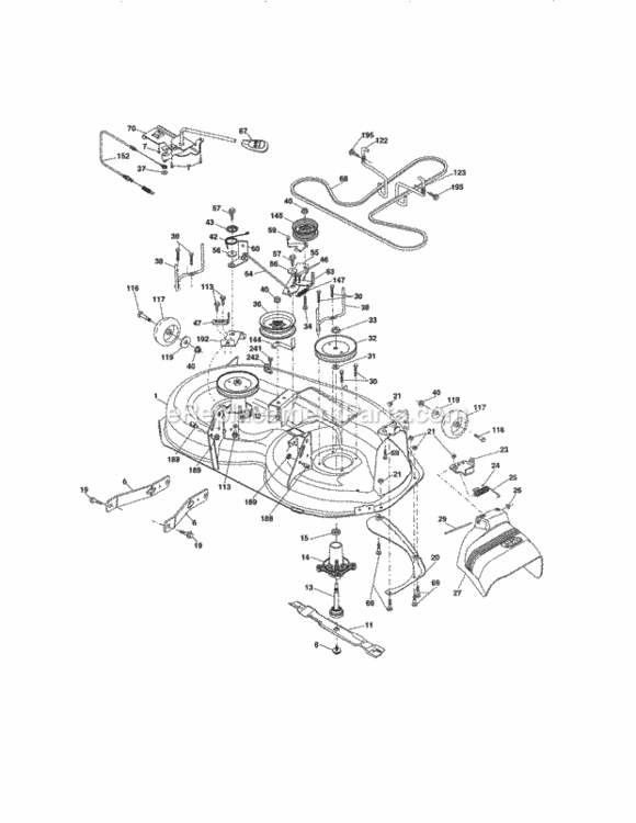 Page G Diagram and Parts List for 917203860  Craftsman Lawn Tractor