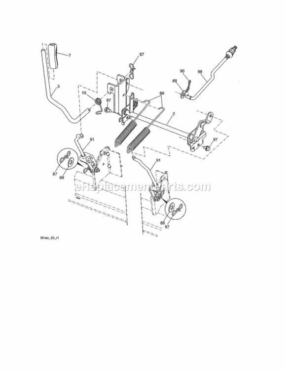 Page H Diagram and Parts List for 917203920  Craftsman Lawn Tractor