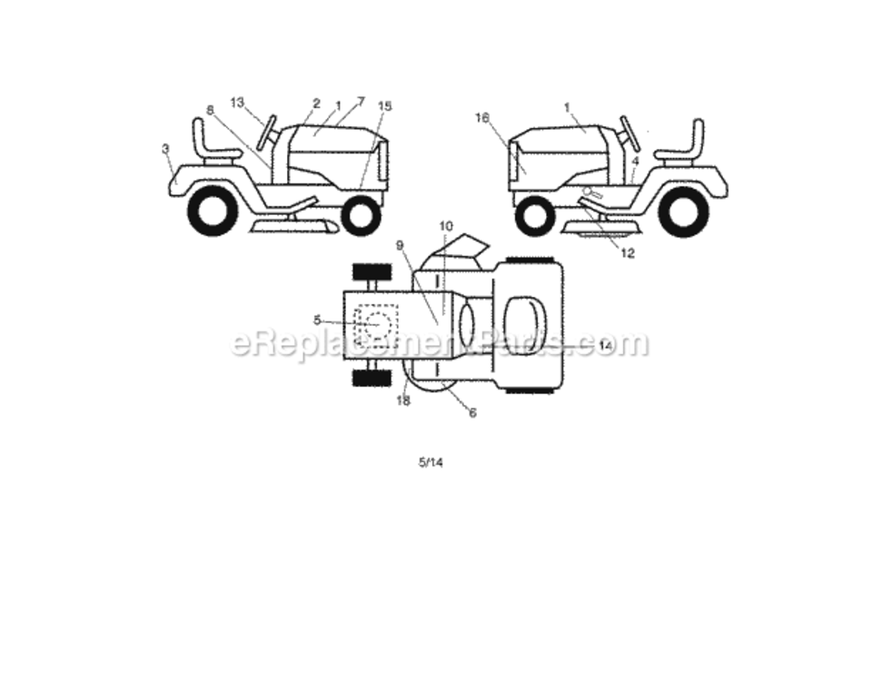Page I Diagram and Parts List for 917204020  Craftsman Lawn Tractor