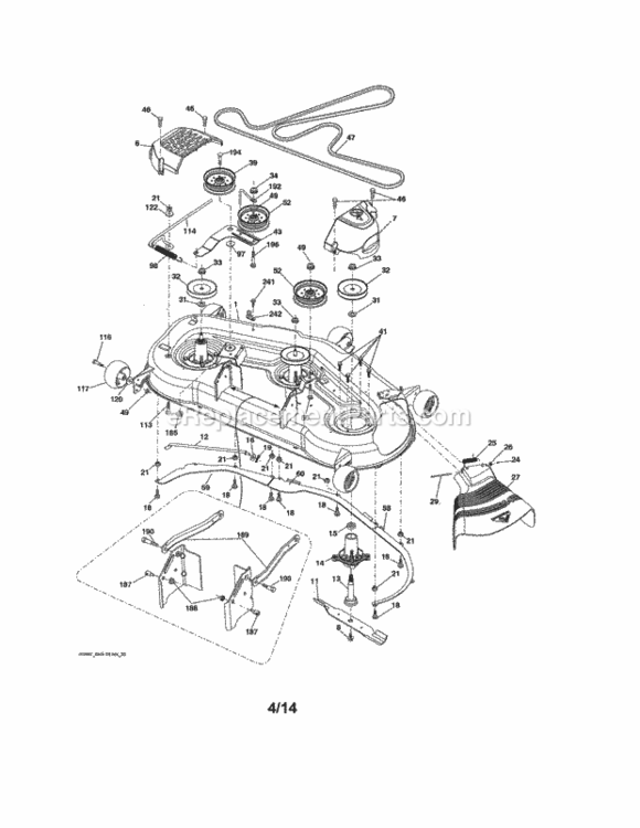 Page G Diagram and Parts List for 917204040  Craftsman Lawn Tractor