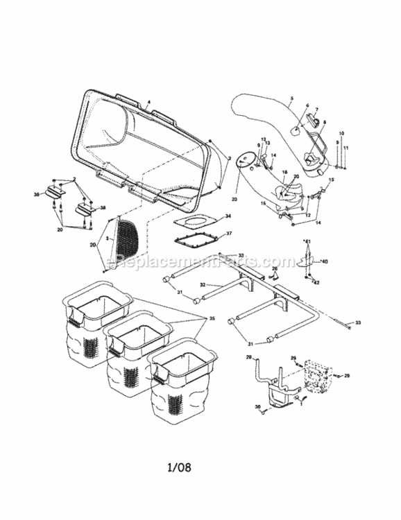 Page A Diagram and Parts List for 917248921  Craftsman Lawn Tractor Accessories