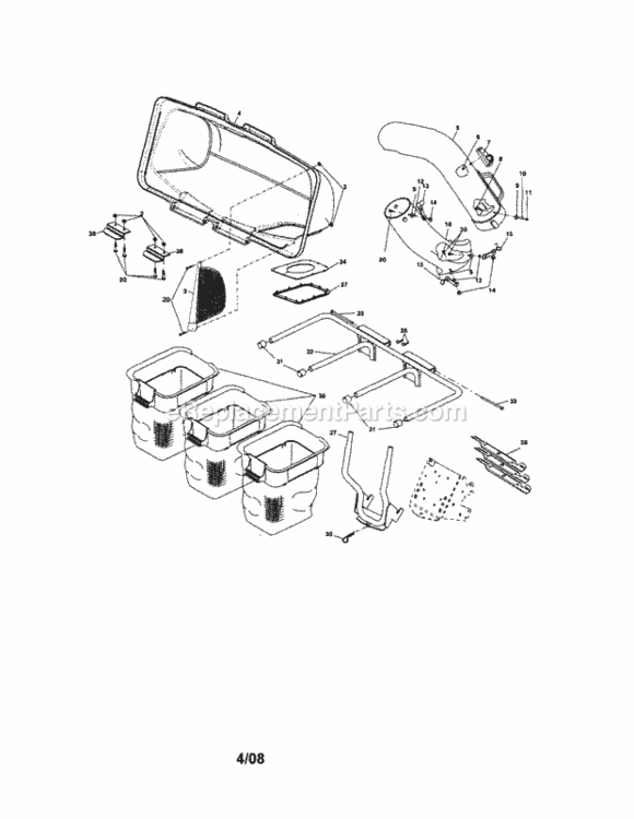 Page A Diagram and Parts List for 917248961  Craftsman Lawn Tractor Accessories