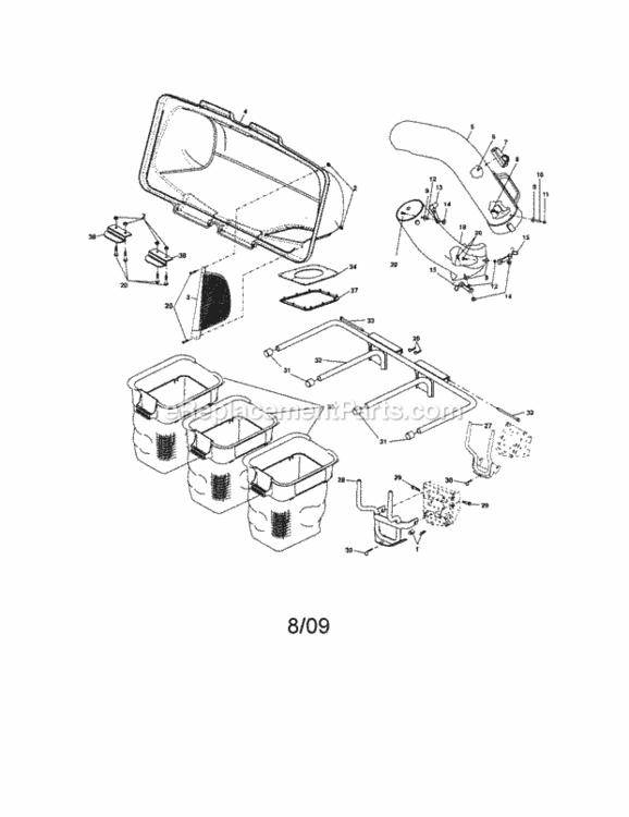 Page A Diagram and Parts List for 917249160  Craftsman Lawn Tractor Accessories