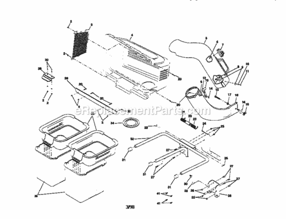 Page A Diagram and Parts List for 917249398  Craftsman Lawn Tractor Accessories