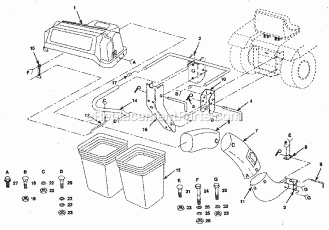 Page A Diagram and Parts List for 917249400  Craftsman Lawn Tractor Accessories