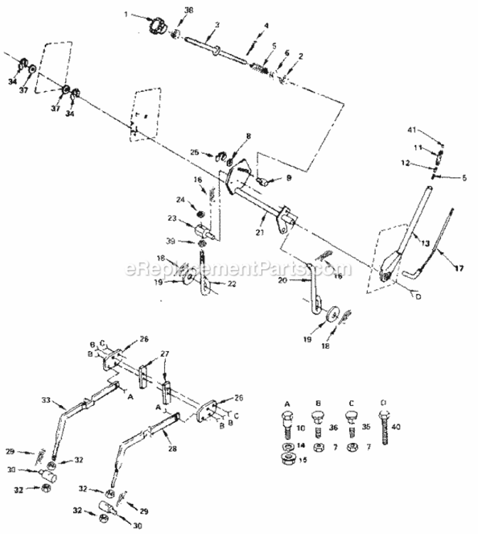 Page E Diagram and Parts List for 917250020  Craftsman Lawn Tractor