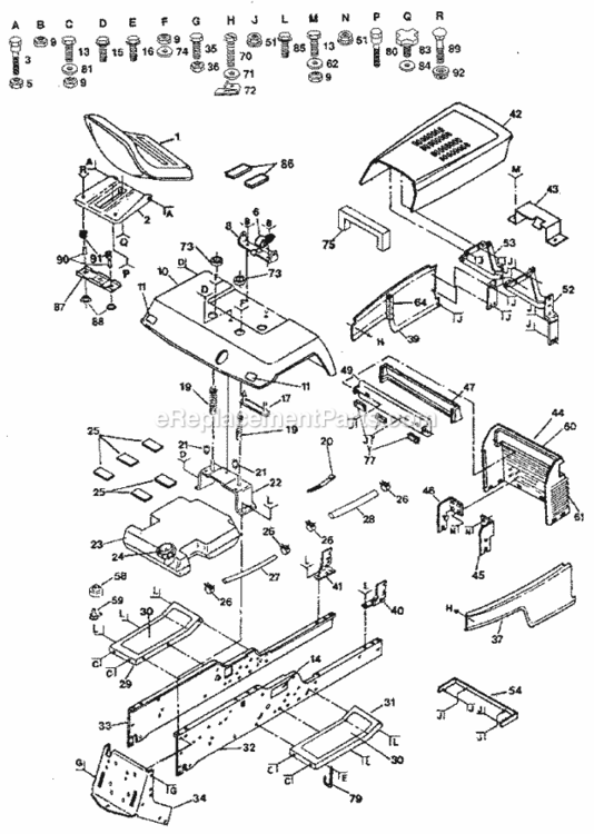 Page B Diagram and Parts List for 917250031  Craftsman Lawn Tractor