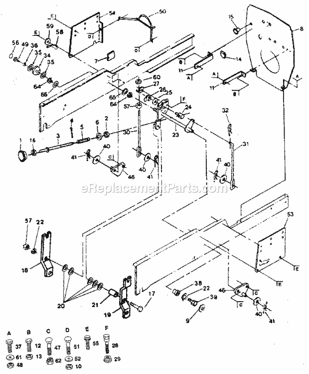 Page E Diagram and Parts List for 917250031  Craftsman Lawn Tractor