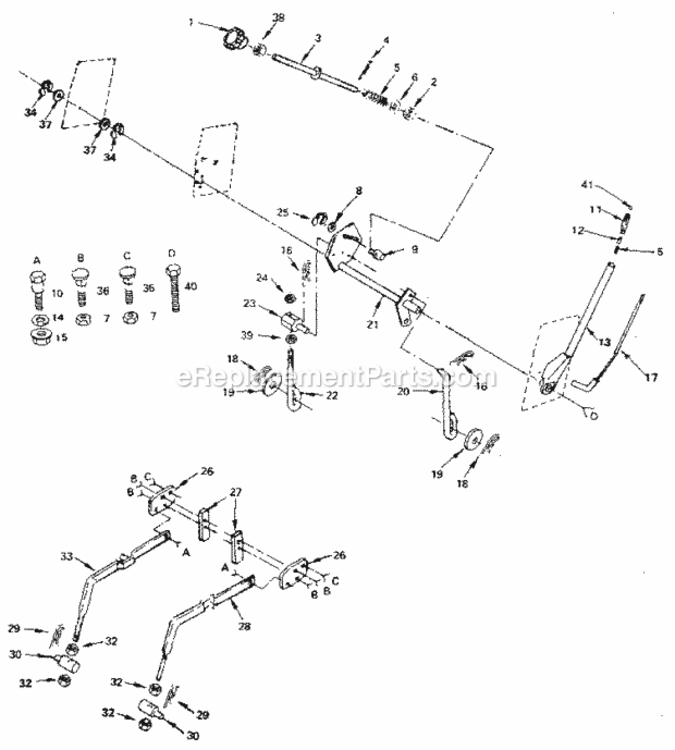 Page E Diagram and Parts List for 917250040  Craftsman Lawn Tractor