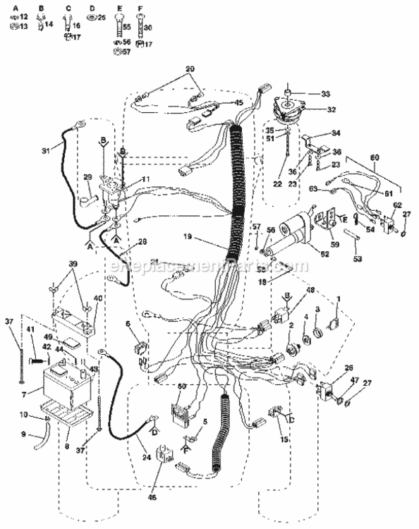 Page B Diagram and Parts List for 917250051  Craftsman Lawn Tractor