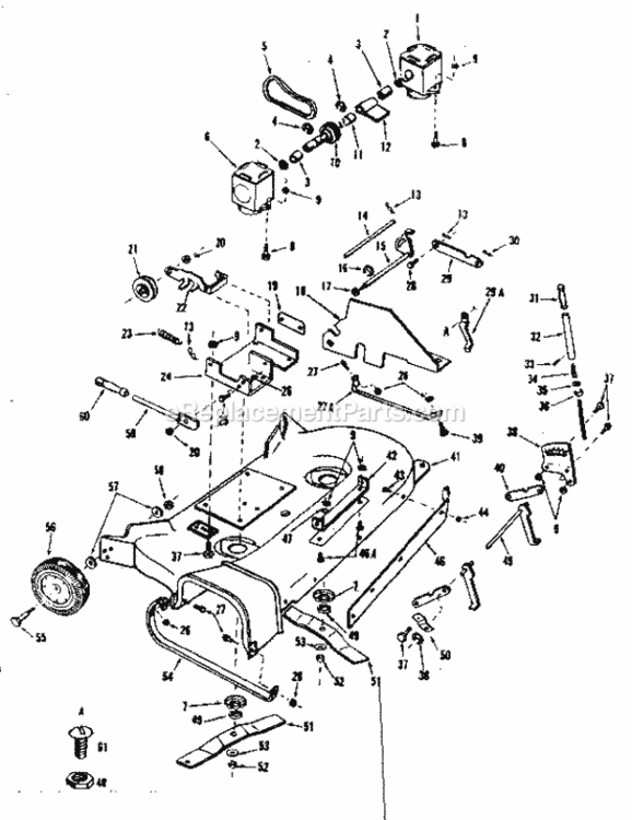 Page A Diagram and Parts List for 917250121  Craftsman Lawn Mower