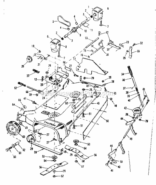 Page A Diagram and Parts List for 917250123  Craftsman Lawn Mower