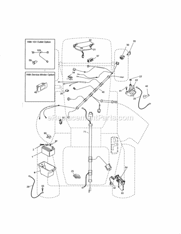 Electrical Diagram and Parts List for 917250220  Craftsman Lawn Tractor