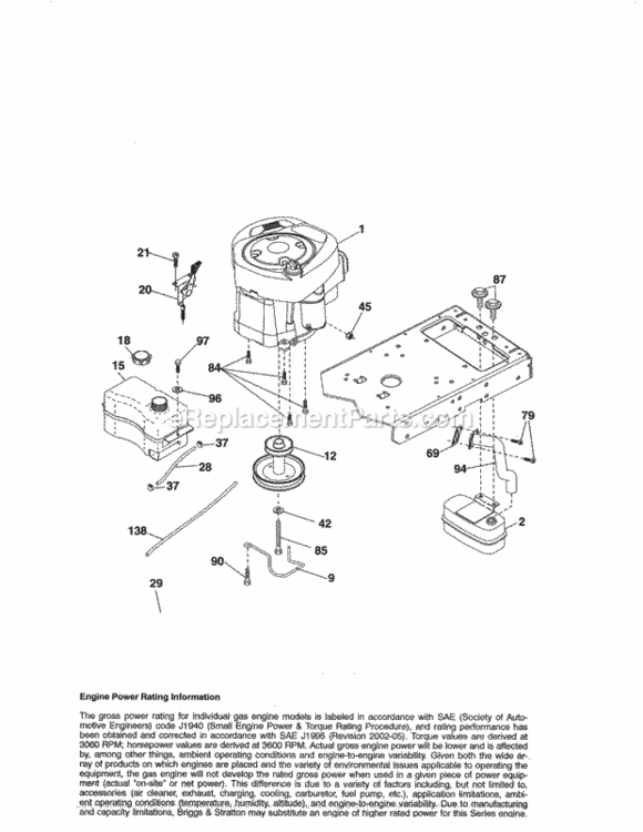 Page D Diagram and Parts List for 917250221  Craftsman Lawn Tractor